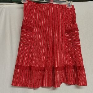 Vintage 100% Cotton Ruffled Apron Pockets Adjustable Ties